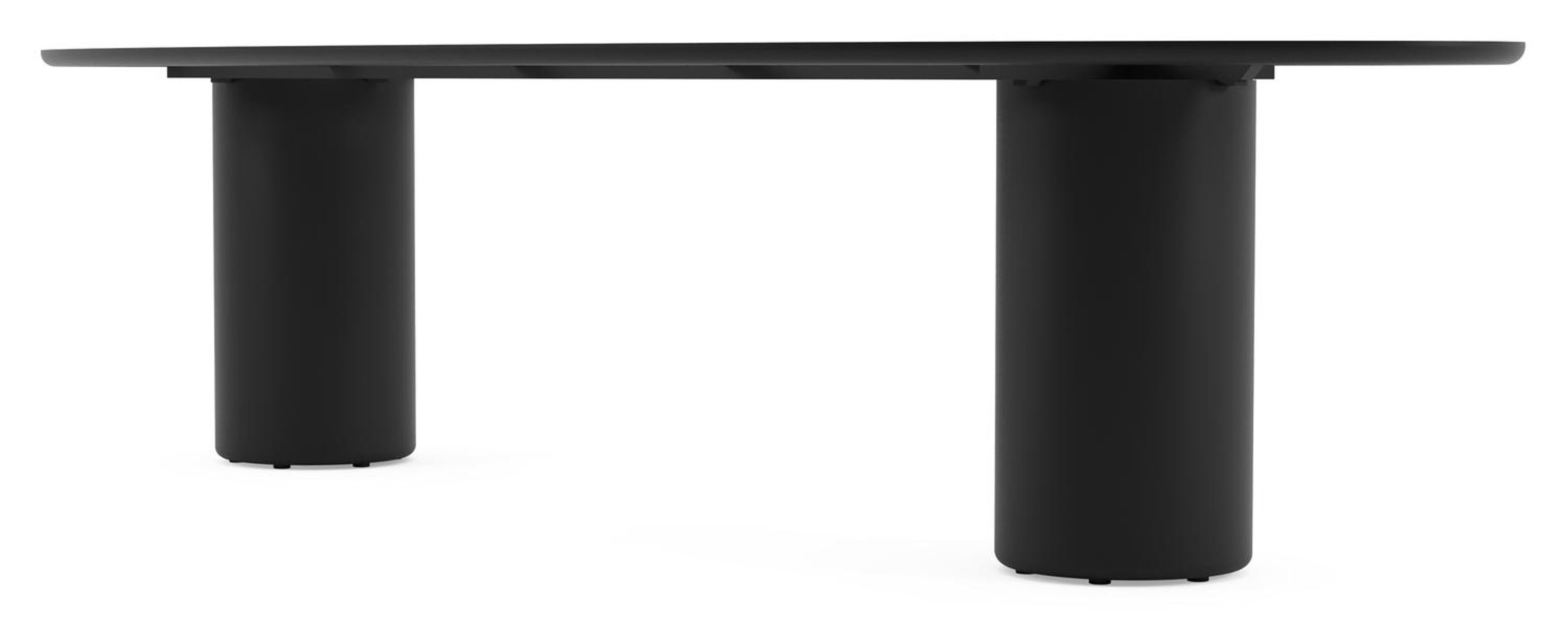 Table de jardin Amico oval en aluminium noir et céramique pleine Shilin - Lg. 320 x Lrg. 130 x Haut. 74 cm