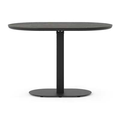 Teramo tuintafel bombo in zwart aluminium en volkeramiek Black Obsession - L 110 x B 70 x H 73.7 cm