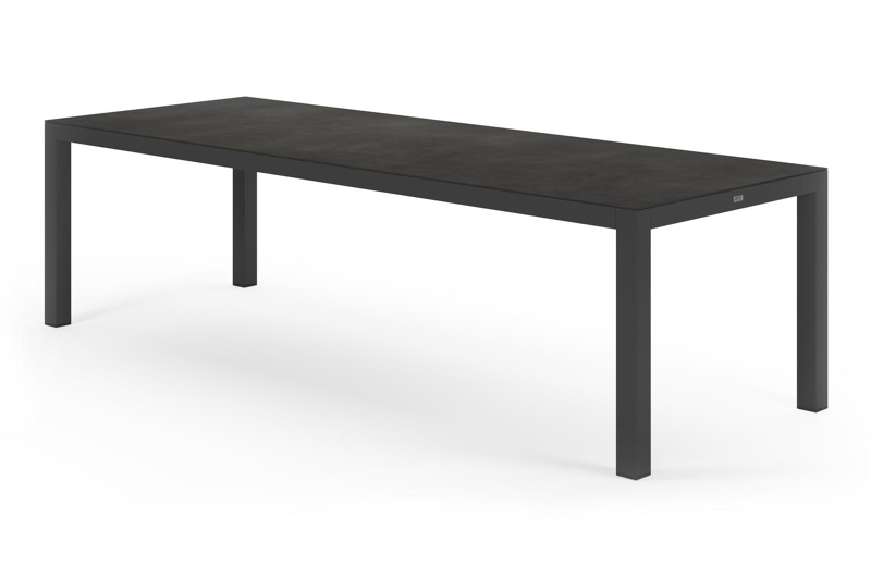Varese tuintafel in zwart aluminium en volkeramiek zwart - L 270 x B 100 x H 73 cm