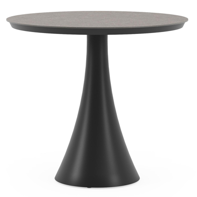 Fano tuintafel rond in zwart aluminium en volkeramiek wulong - Dia. 85 x H 75 cm