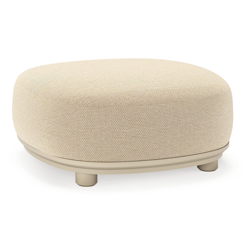Pouf  Vadelo en aluminium beige et coussin en all weather cosytica althea camel
