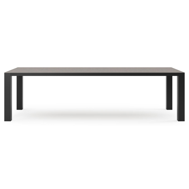 Nano tuintafel rechthoekig in zwart aluminium en volkeramiek wulong - L 280 x B 110 x H 75 cm