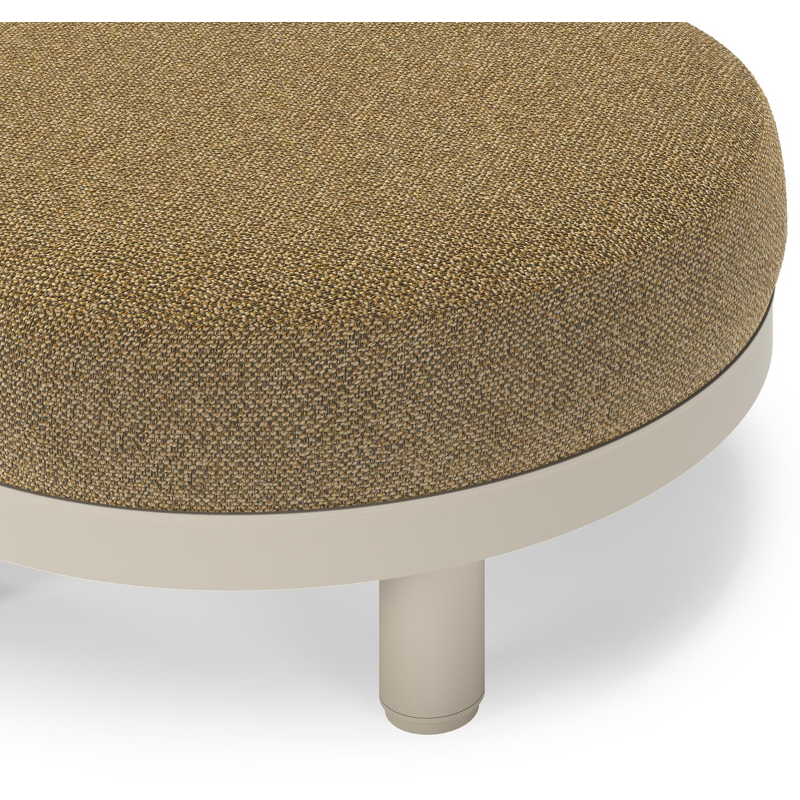 Donato lounge poef in beige aluminium met all weather cosytica Madagascar Walnut kussen