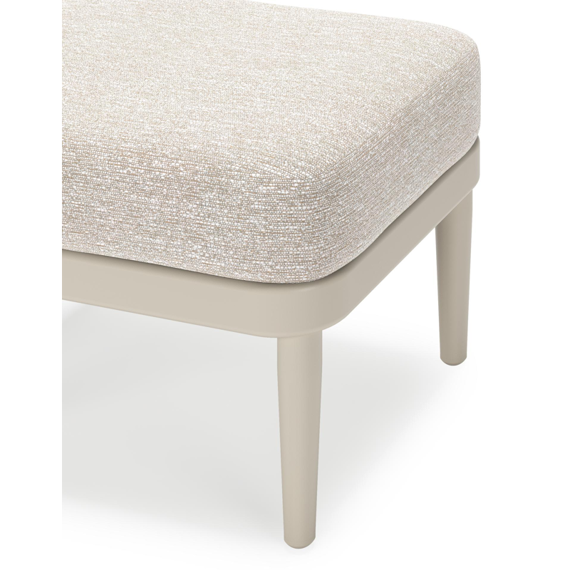 Orso poef in beige aluminium met Tundra Sand all weather sunbrella® luxe kussen