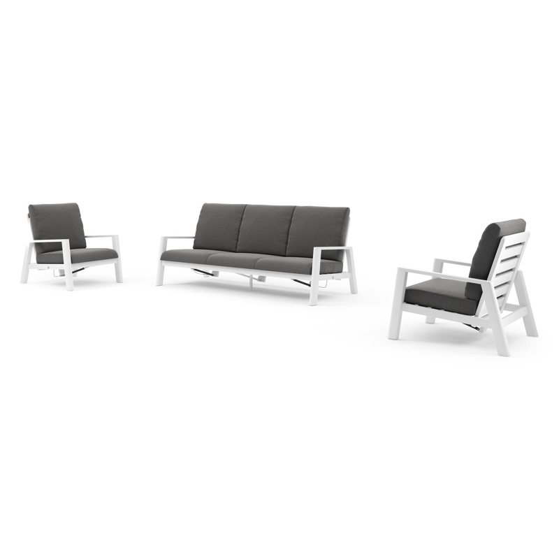 Cirello loungeset in wit aluminium met savane tornado all weather sunbrella® luxe kussen