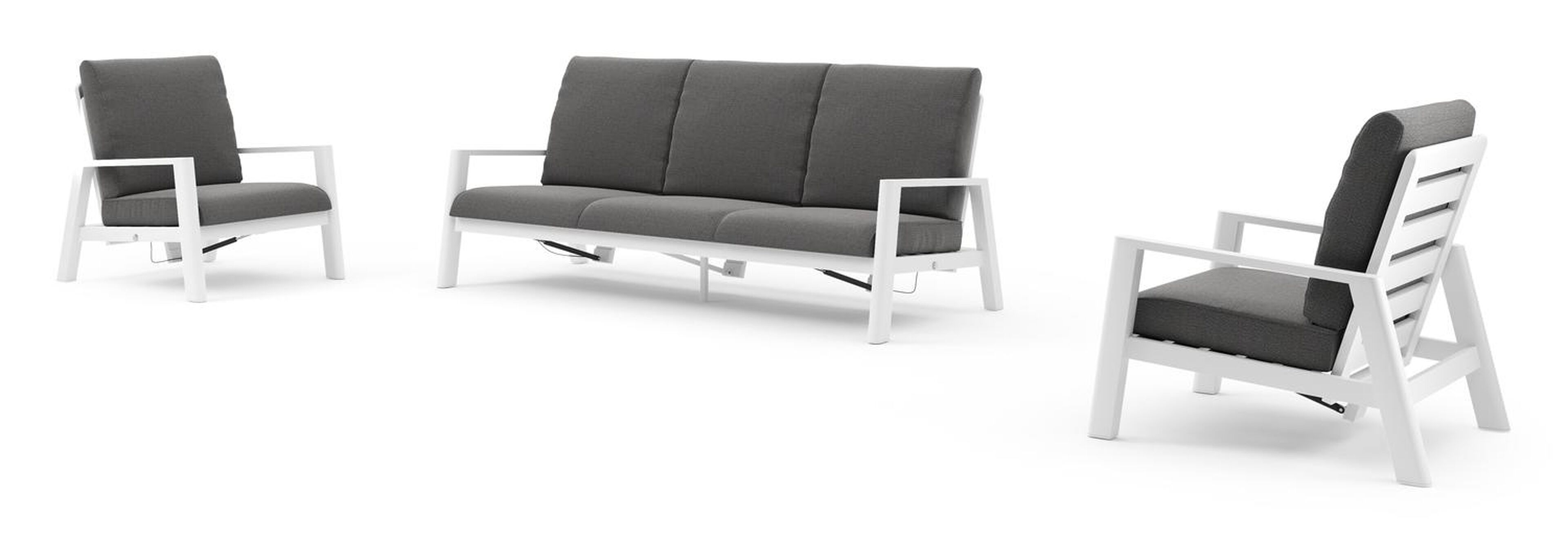 Cirello loungeset in wit aluminium met savane tornado all weather sunbrella® luxe kussen