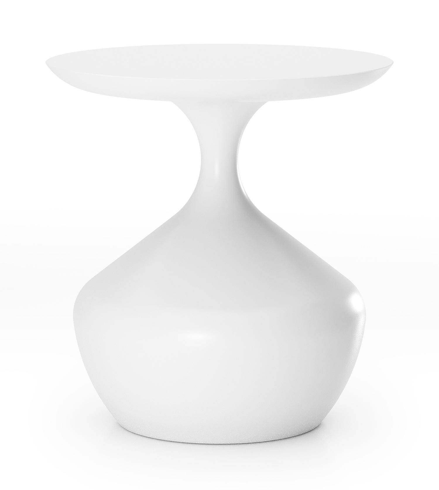 Table d'appoint Bomero en aluminium blanc - Dia. 48 x Haut. 51 cm