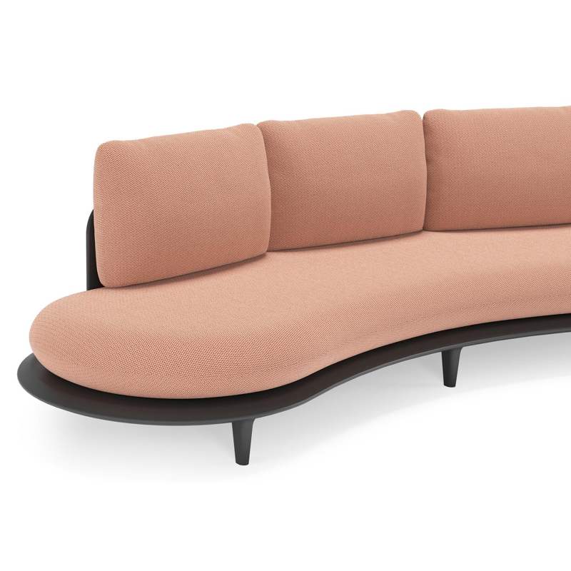 Bomero loungebank in zwart aluminium met lopi fawn all weather sunbrella® luxe kussen