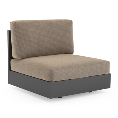 Como loungestoel in zwart aluminium met firenze earth all weather solica kussen