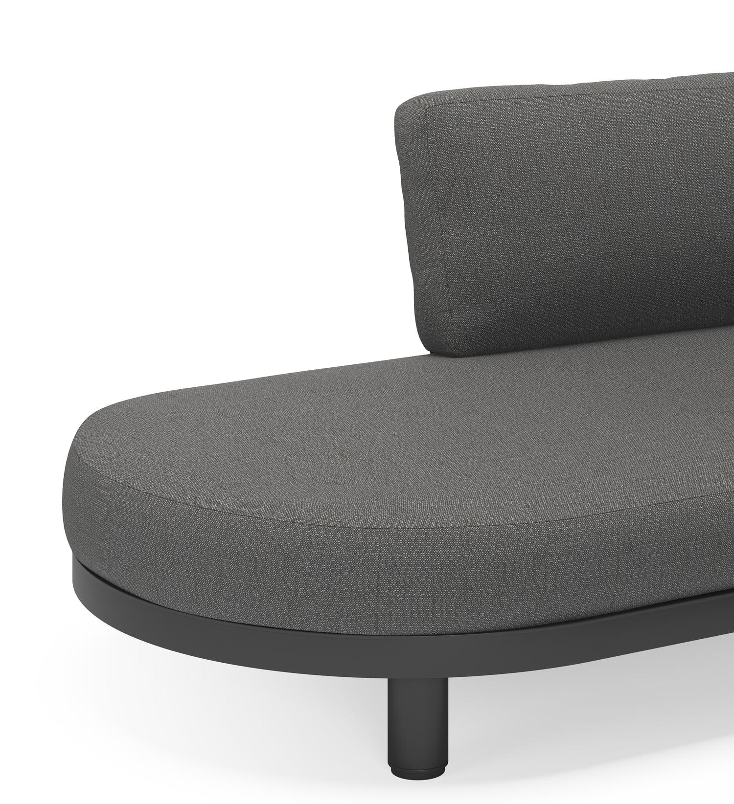 Donato loungehoek in zwart aluminium en met zori sake all weather sunbrella® luxe kussens