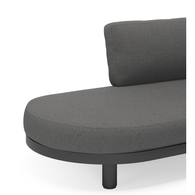 Donato loungehoek in zwart aluminium en met zori sake all weather sunbrella® luxe kussens