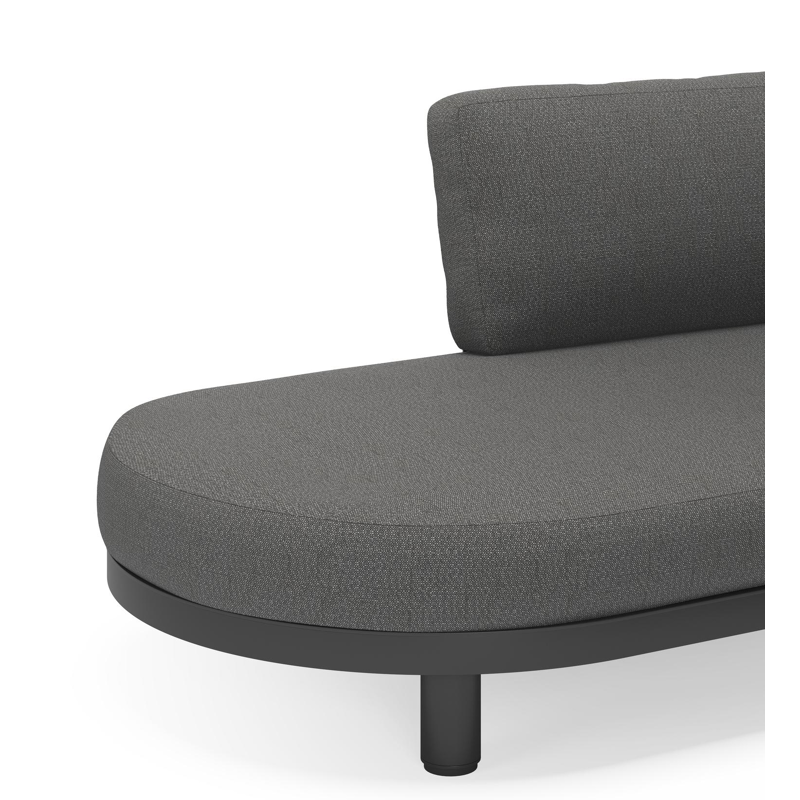 Donato loungehoek in zwart aluminium en met zori sake all weather sunbrella® luxe kussens