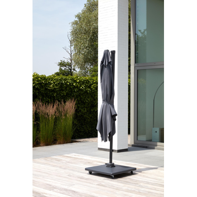 Calpe hangparasol in grijs aluminium met polyester parasoldoek - (zonder voet)