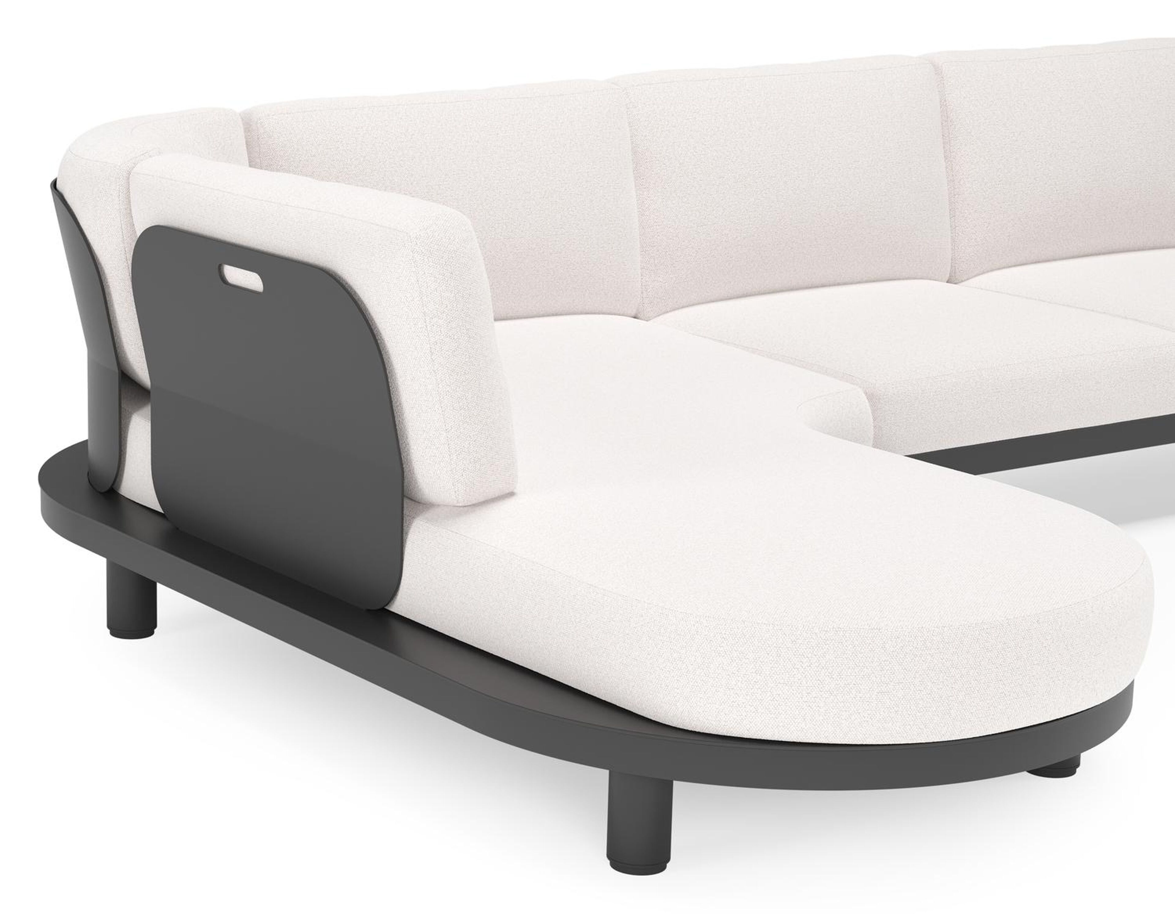Donato loungehoek in zwart aluminium met all weather solica Ego Eggshell kussen