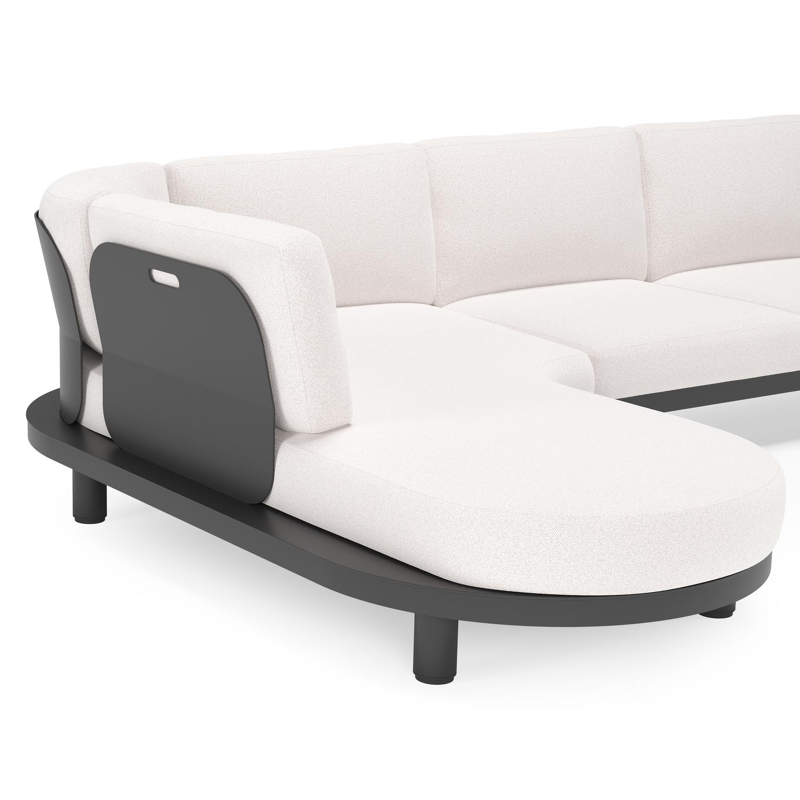 Donato loungehoek in zwart aluminium met all weather solica Ego Eggshell kussen