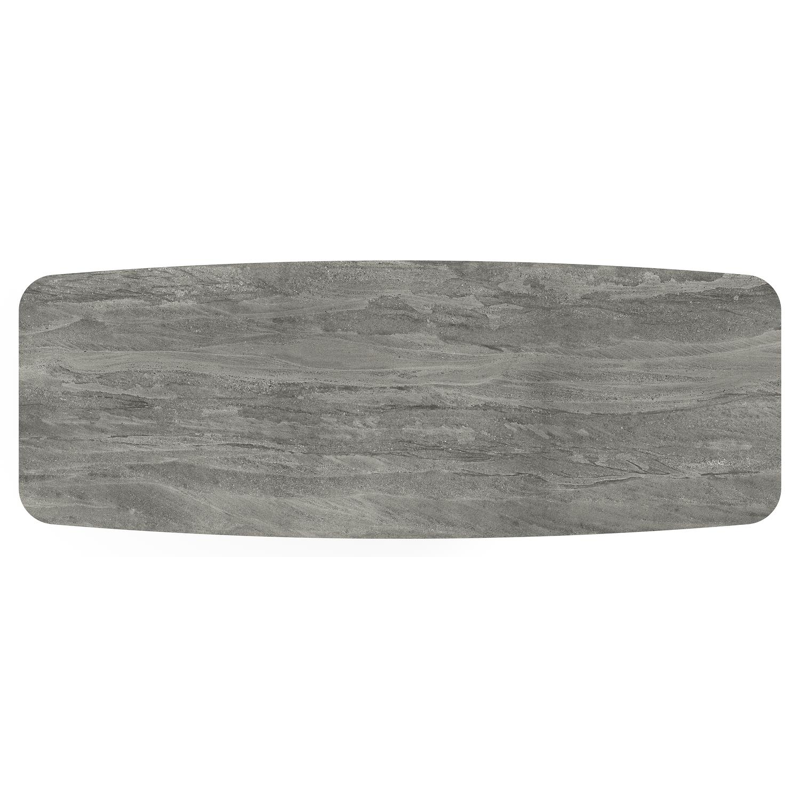 Lacrima tuintafel in wit aluminium en volkeramiek aspen grey  - L 315 x B 115 x H 73 cm