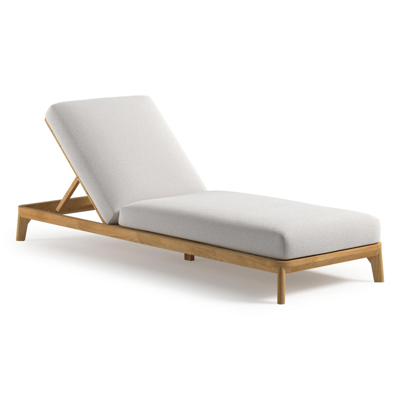 Orso verstelbaar ligbed in teak met soul optik all weather Solica kussen