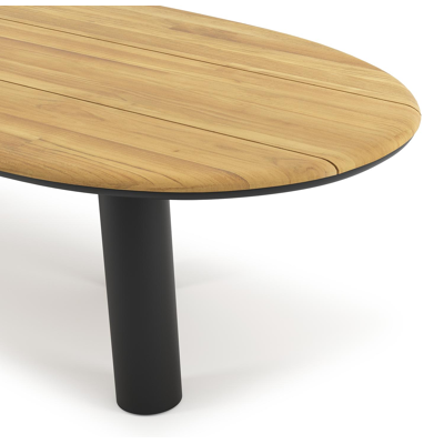 Organo tuintafel organisch in zwart aluminium en teak L 280 x B 120 x H 74 cm