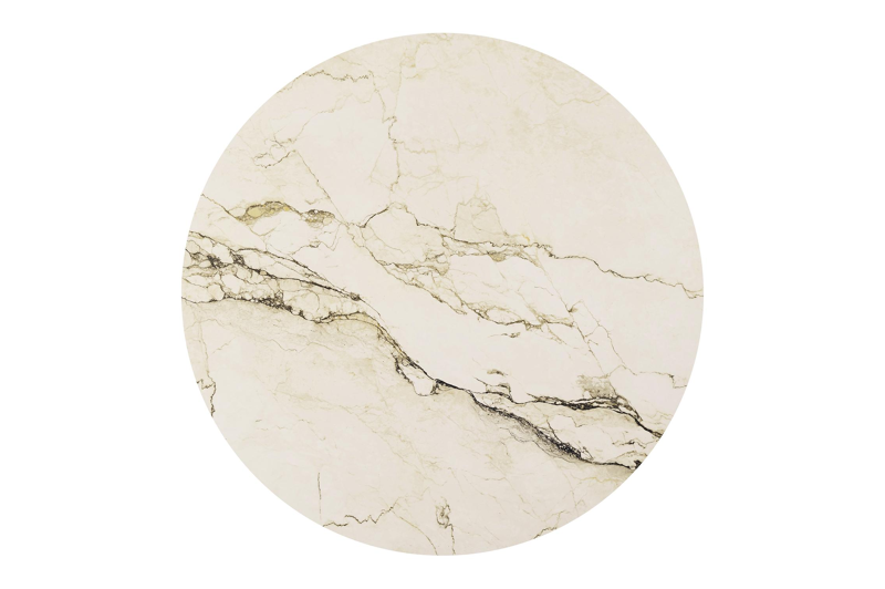 Fano tuintafel rond in beige aluminium en volkeramiek Colorado Dunes Dia. 130 cm