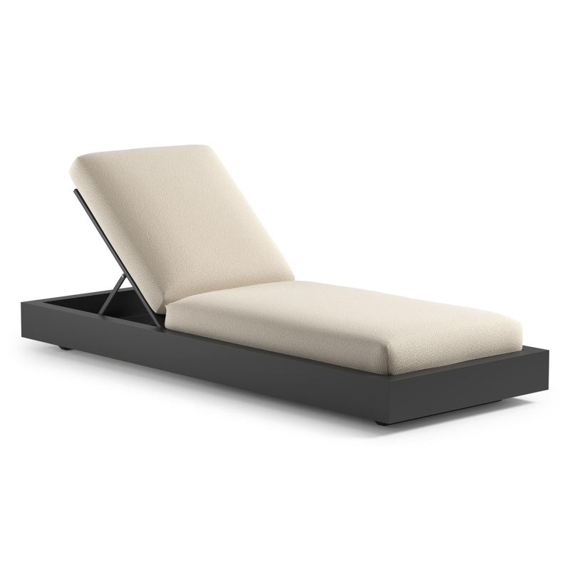 Como verstelbaar ligbed in zwart aluminium met althea off white all weather Cosytica kussen