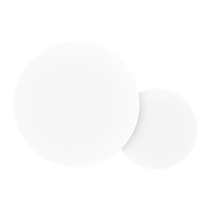 Ensemble de 2 table de basses Cordoba en aluminium blanc - Diam. 74 - 49 x Haut. 37 - 30 cm