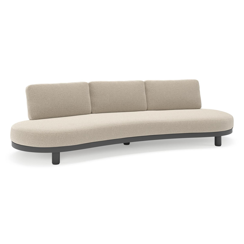 Donato loungebank in zwart aluminium met All Weather Cosytica Catania Sand kussen