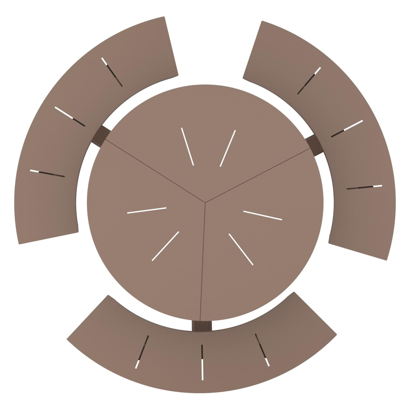 Rondino picknicktafelac in taupe aluminium - Dia. 207 x H 71.5 cm