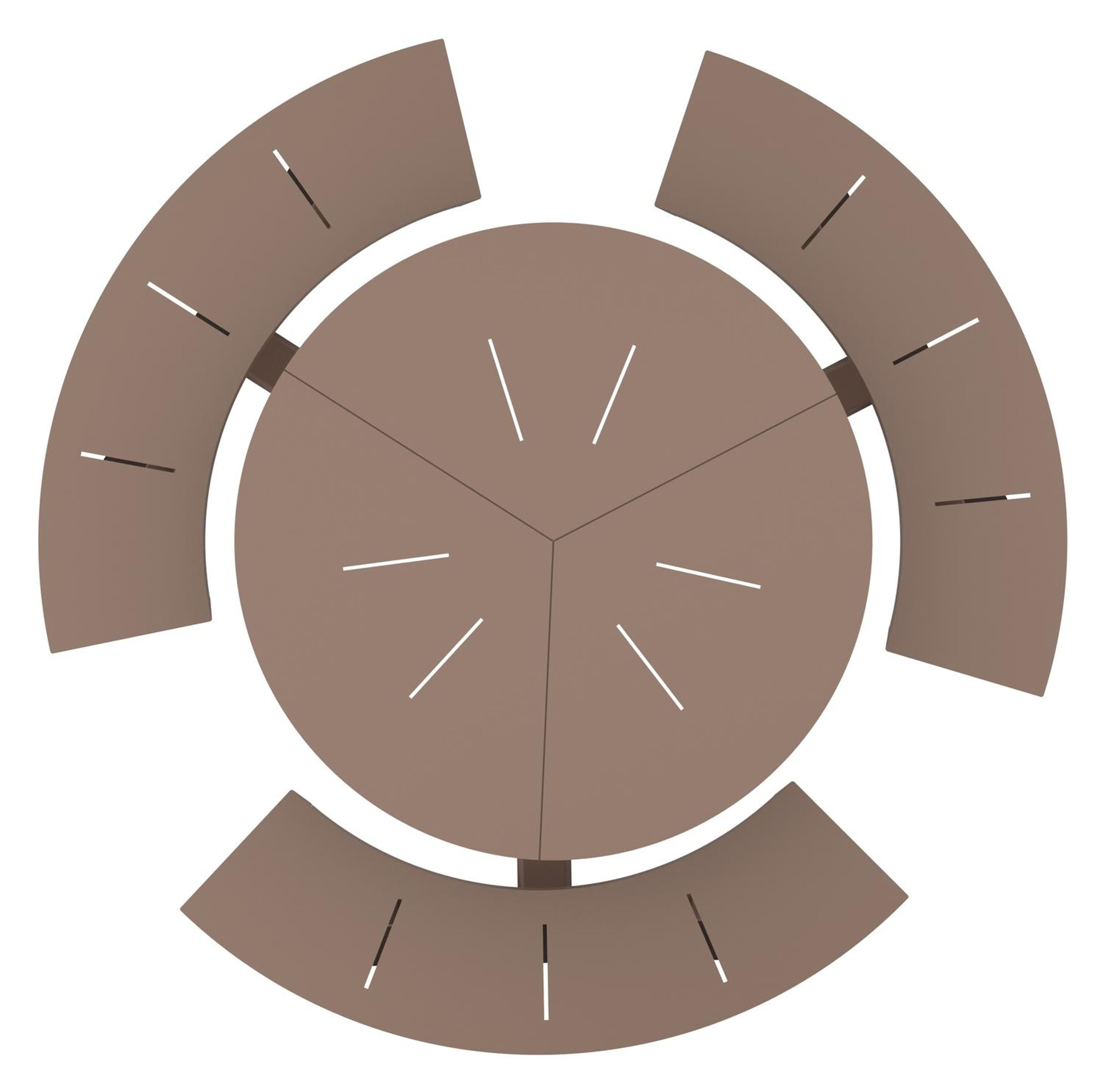 Rondino picknicktafel in taupe aluminium - Dia. 207 x H 71.5 cm