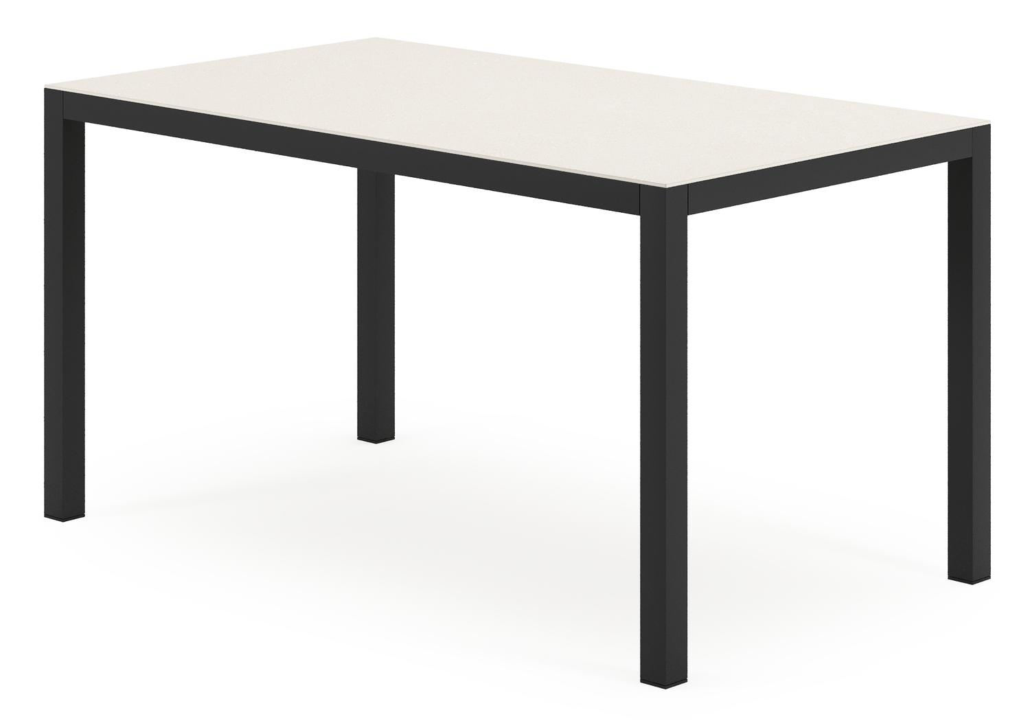 Ensemble de jardin Feltro en aluminium noir et sintered stone Crema minerale avec 2 chaises de jardin Calobra