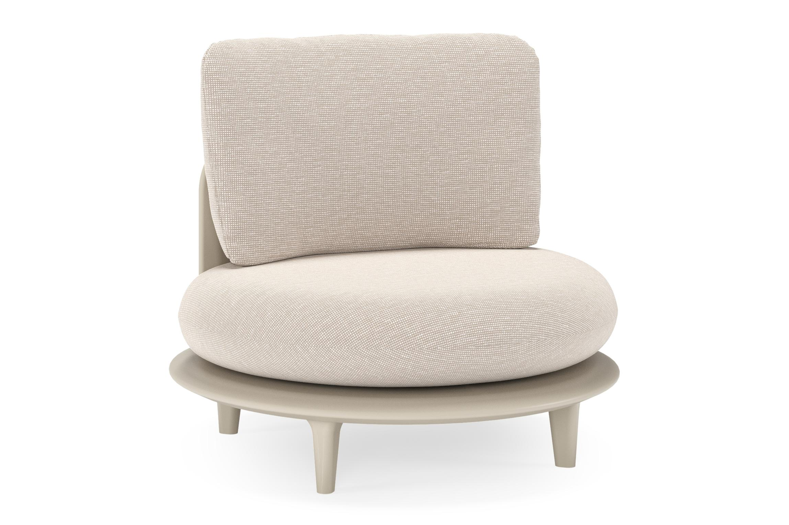 Bomero loungestoel in beige aluminium met slow farafra all weather sunbrella® luxe kussen