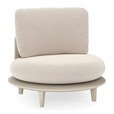 Bomero loungestoel in beige aluminium met slow farafra all weather sunbrella® luxe kussen