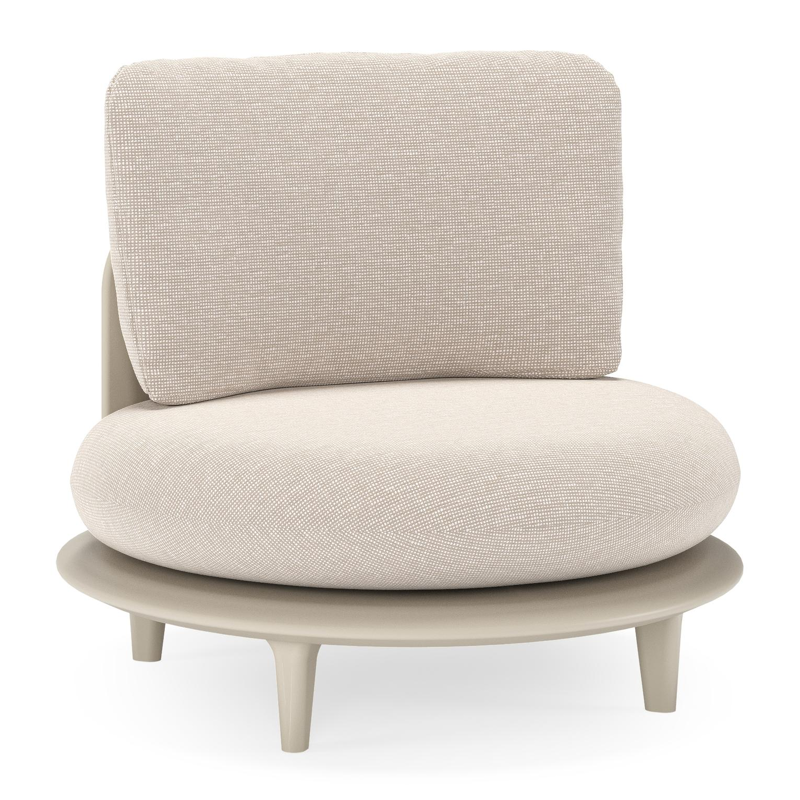 Bomero loungestoel in beige aluminium met slow farafra all weather sunbrella® luxe kussen