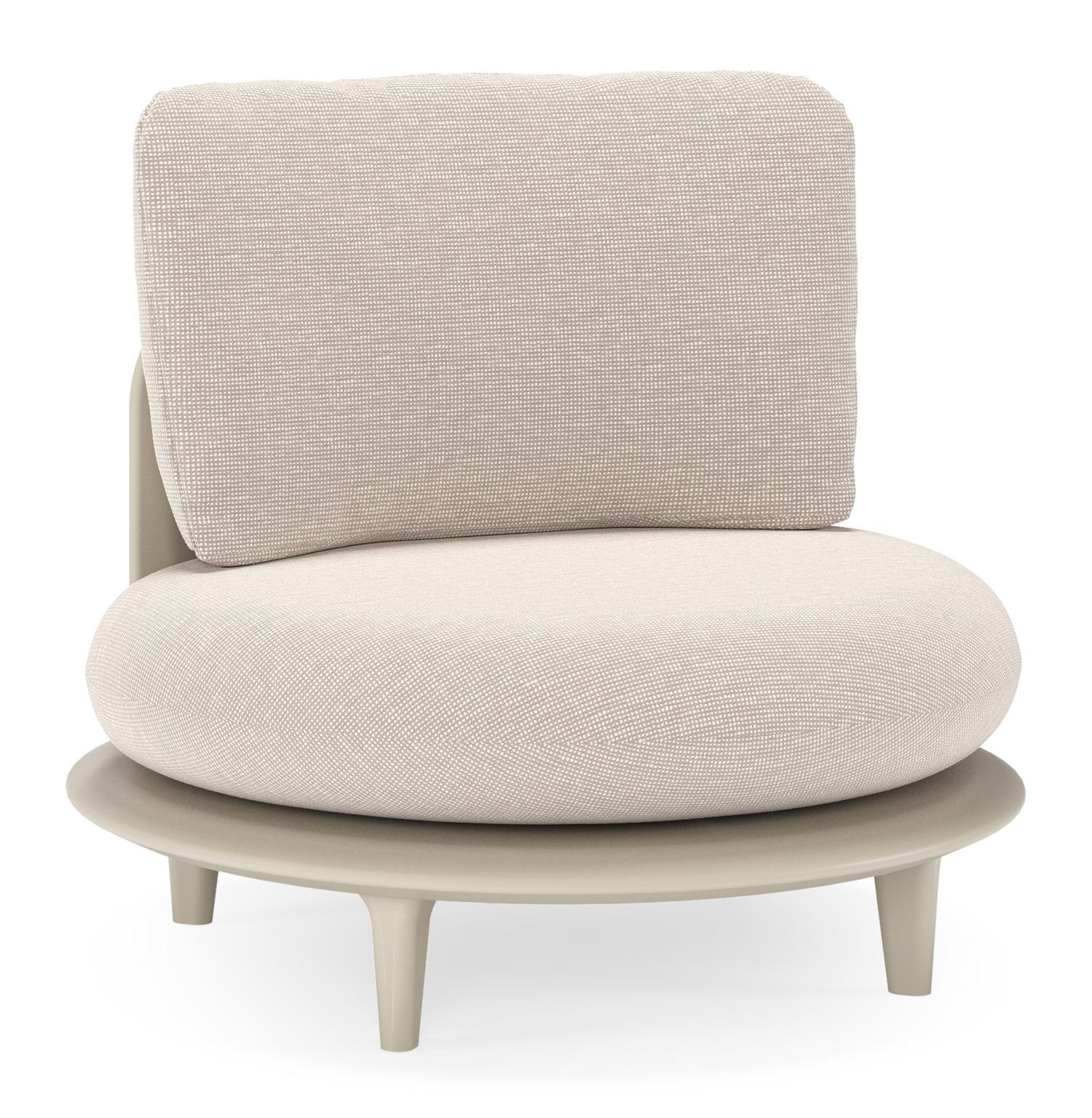 Bomero loungestoel in beige aluminium met slow farafra all weather sunbrella® luxe kussen