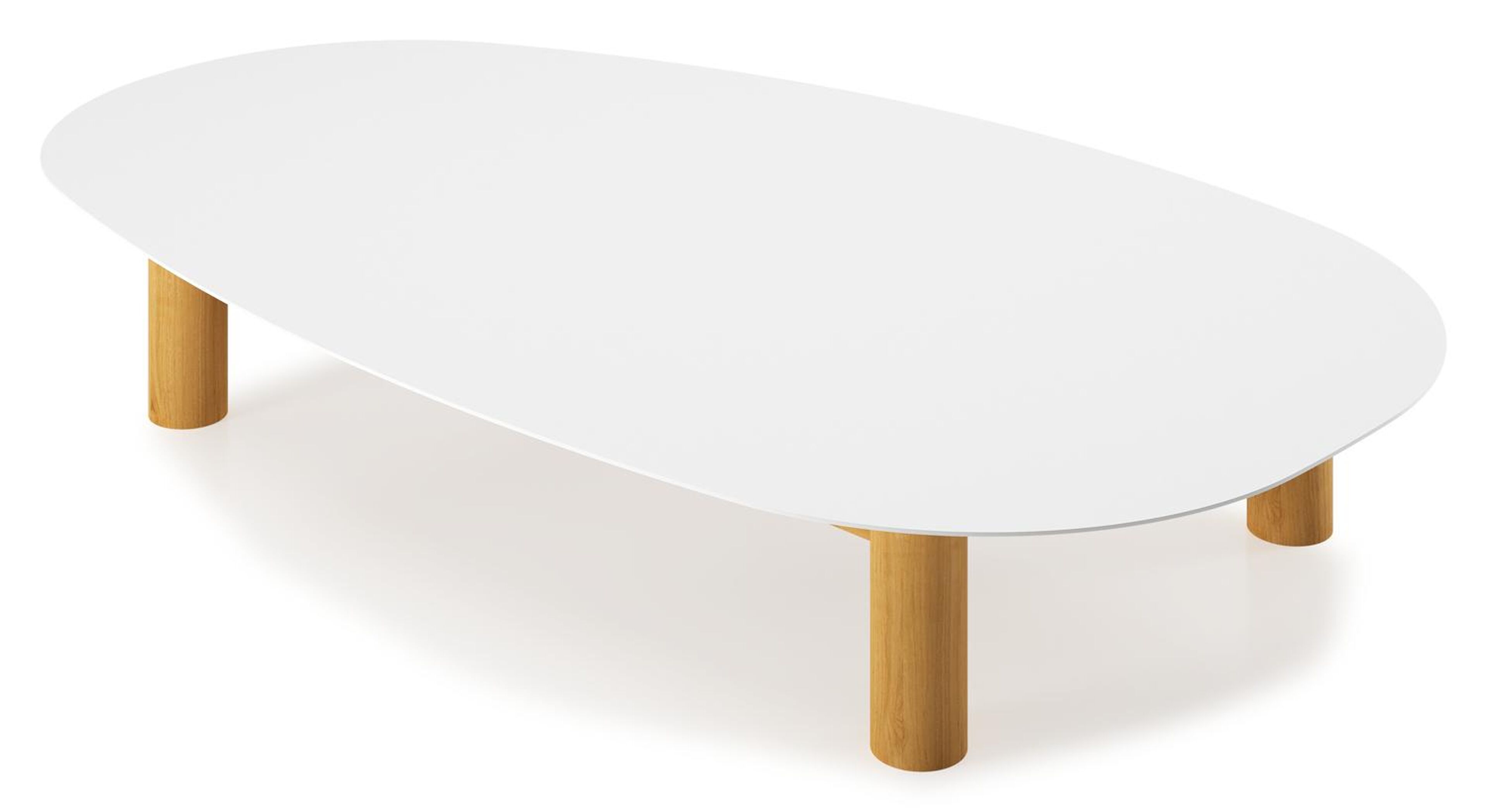 Donato - Organo loungetafel organisch in teak en volkeramiek Arctic White - L 151 x B 90 x H 25 cm