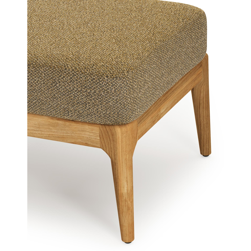 Orso poef in teak met Madagascar Walnut all weather cosytica kussen