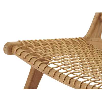Cosito loungezetel 1-zit in teak en wicker
