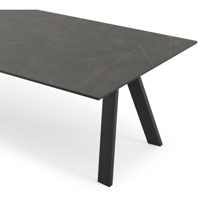 Cesano tuintafel in zwart aluminium en volkeramiek calatorao - L 280 x B 110 x H 75 cm