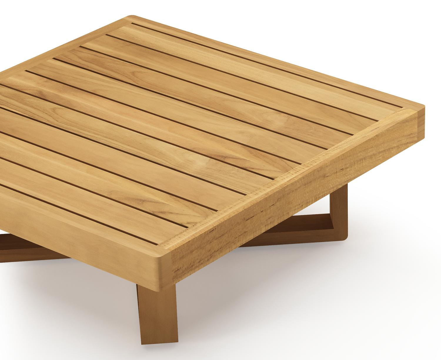 Table de basse Escala en teak - Lg. 70 x Lrg. 70 x Haut. 25 cm
