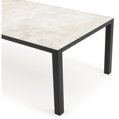 Como tuintafel rechthoekig in zwart aluminium en volkeramiek Rapolano L 280 x B 110 cm