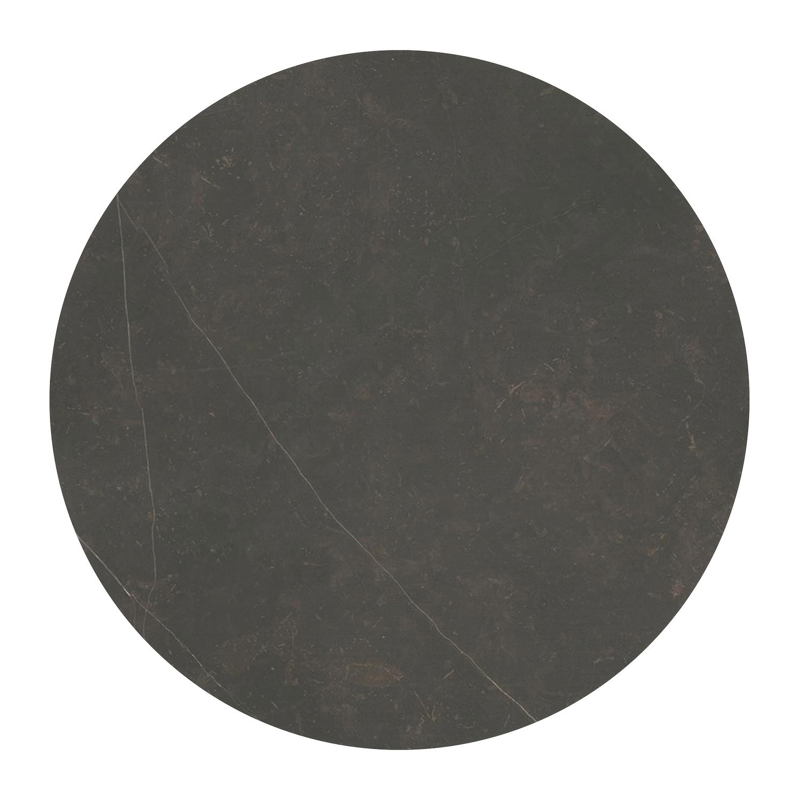 Bomero loungetafel rond in wit aluminium en volkeramiek Calatorao - Dia. 84 x H 32.2 cm