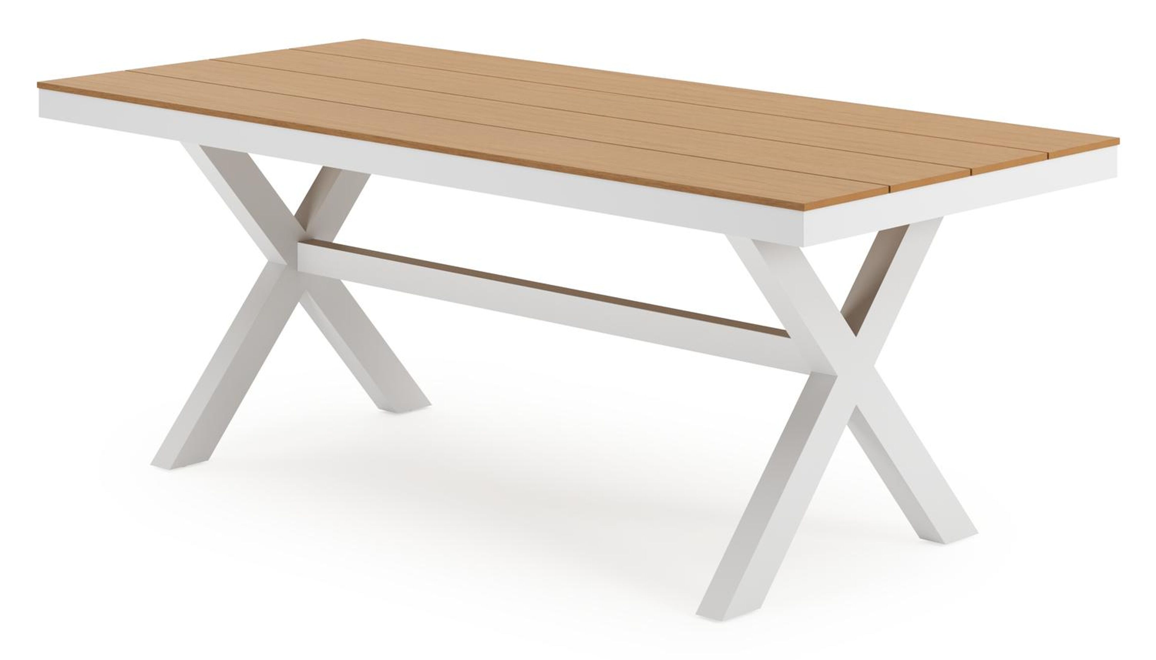 Bahia tuinset in wit aluminium en polywood met 8 Paco tuinstoelen