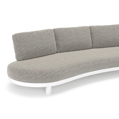 Donato loungebank in wit aluminium met all weather sunbrella® luxe Tundra Pepper kussen