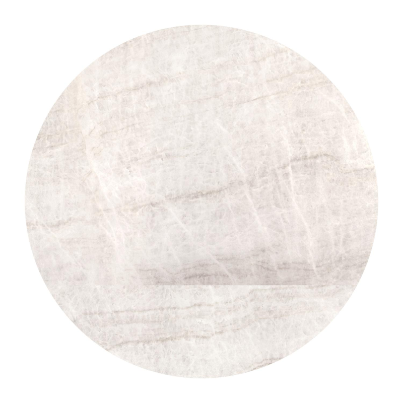 Fano tuintafel rond in beige aluminium en volkeramiek Travertino Bianco - Dia. 110 x H 74 cm