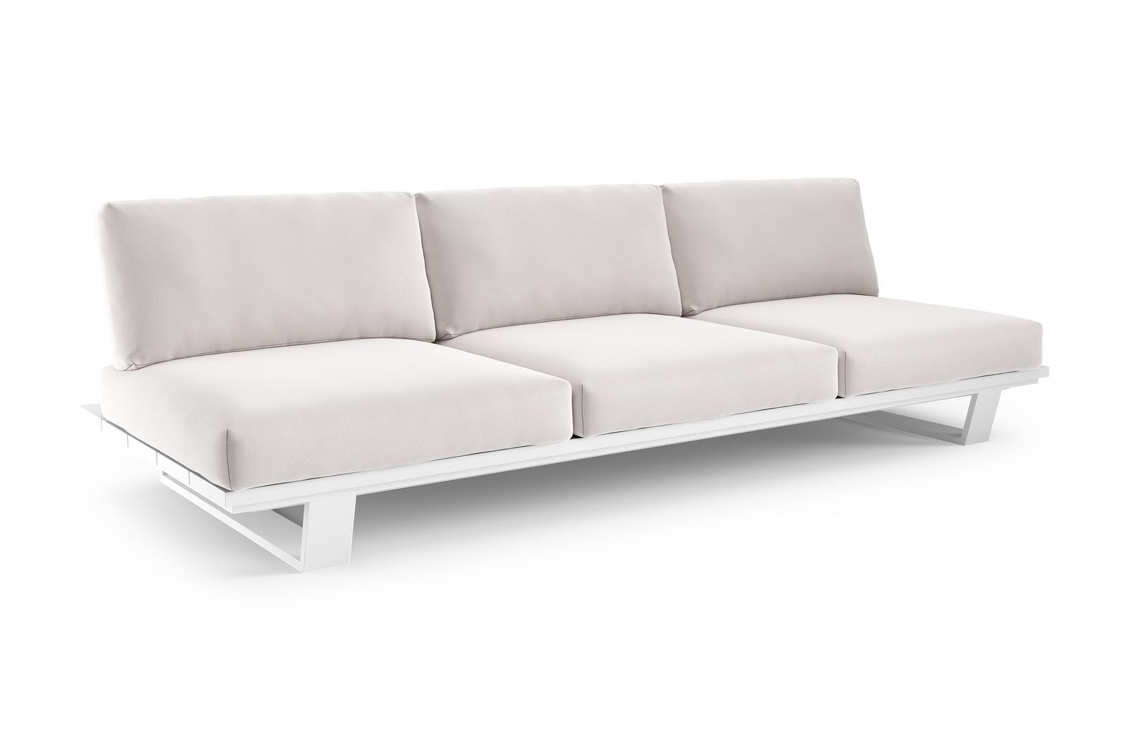 Pagino loungebank in wit aluminium met savane whisper all weather sunbrella® luxe kussen