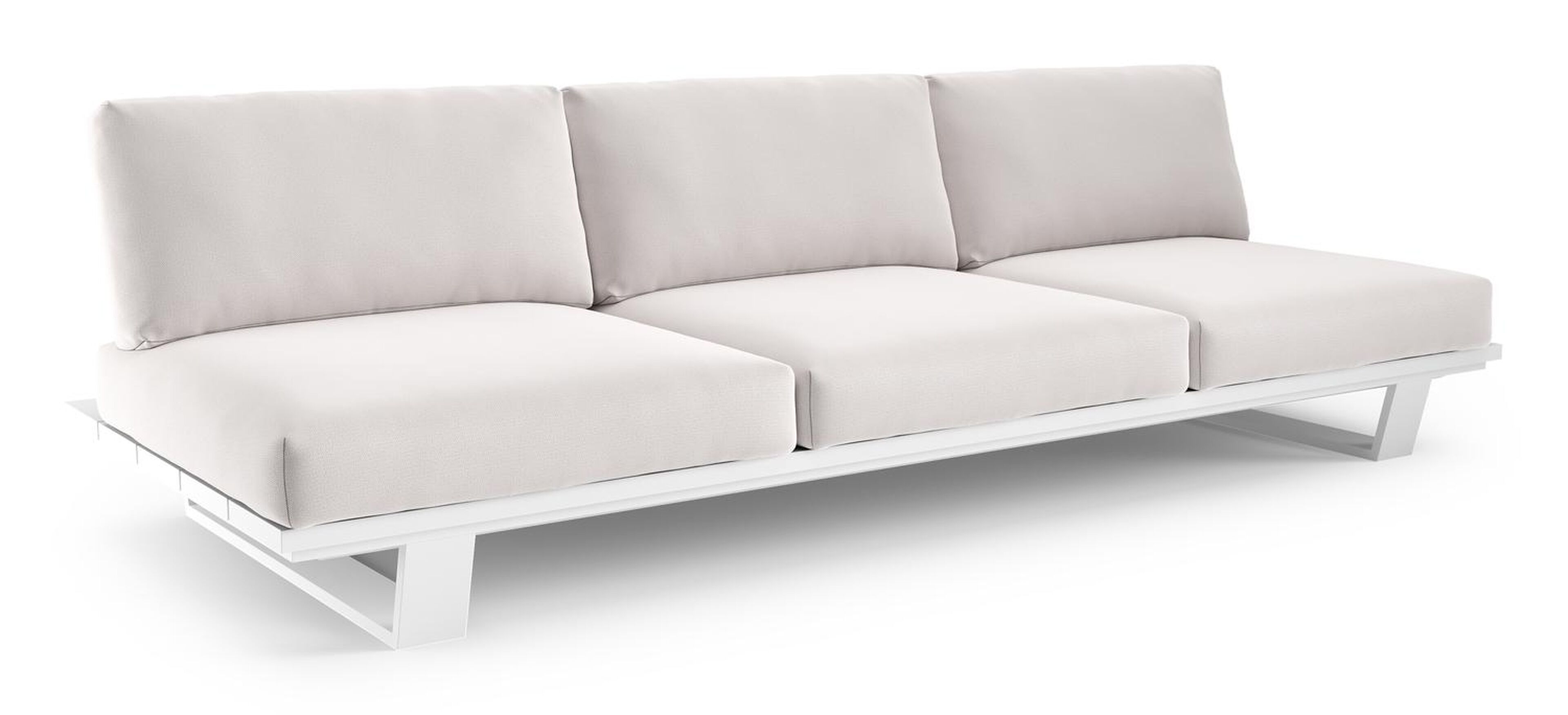 Pagino loungebank in wit aluminium met savane whisper all weather sunbrella® luxe kussen