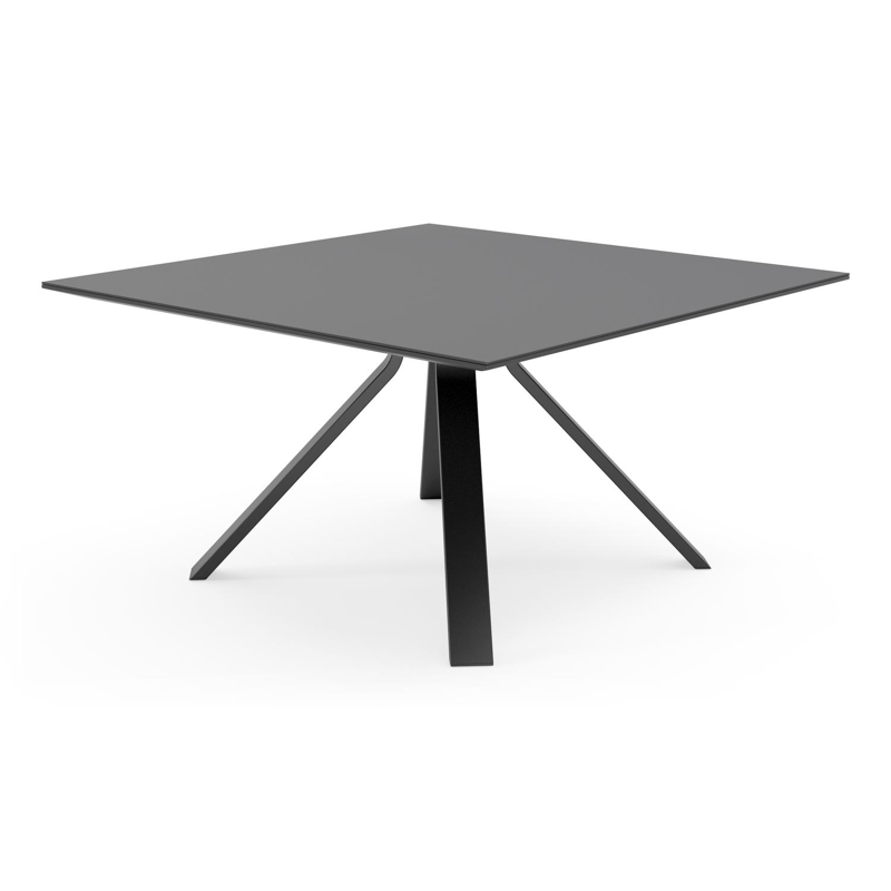 Cesano tuintafel in zwart aluminium en volkeramiek nero black - L 148 x B 148 x H 74,5 cm