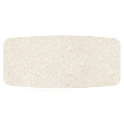 Lacrima tuintafel bootvorm in wit aluminium en volkeramiek retrostone - L 255 x B 115 x H 73 cm