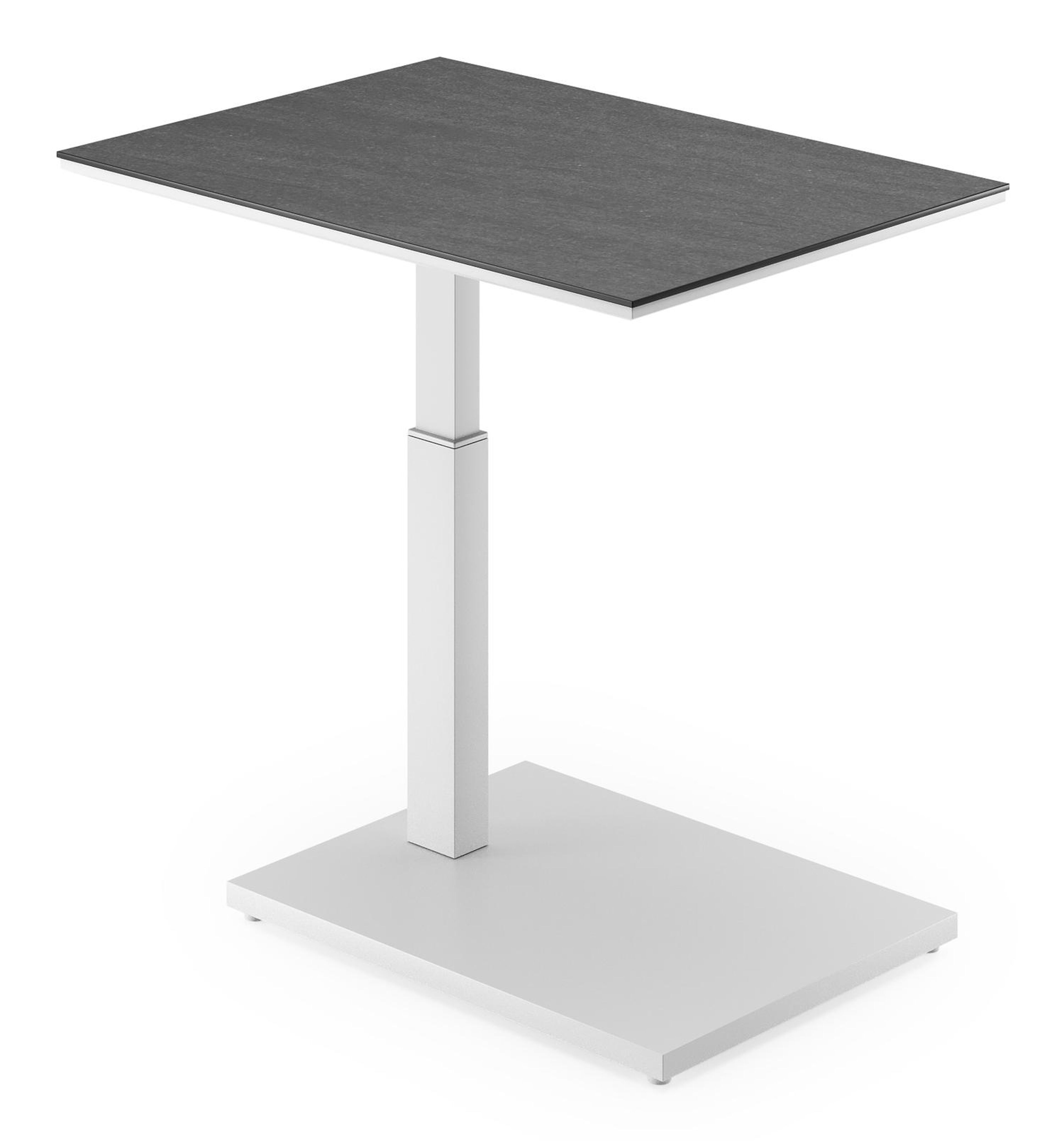 Cesano loungetafel rechthoekig in wit aluminium en volkeramiek Basalt Black - L 70 x B 50 x H 66 cm