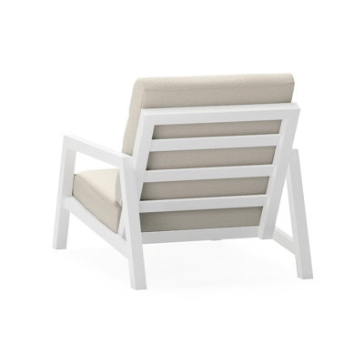 Zen'so loungestoel 1-zit in wit aluminium met lopi marble all weather sunbrella® luxe kussen