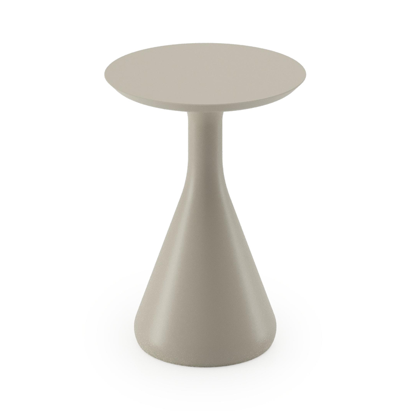 Table d'appoint Bomero en aluminium beige - Diam. 34 x Haut. 46 cm